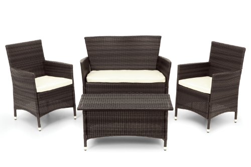 Lilo Ventura Conversation Set 4 Piece Luxury Indoor/Outdoor Furniture Set (Brown) top Garden Furniture product Lilo Ventura Conversation Set 4 Piece Luxury Indoor/Outdoor Furniture Set (Brown) picture