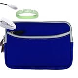 Sony Reader Digital Book with touch screen Glove Sleeve bag Cover carrying Case with Accessories Pocket --- BLUE + White Double Bright Sony reader 2 - LED Book Light + Vangoddy tm, Live*Laugh*Love wrist band!!!
