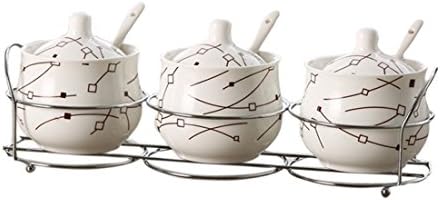 Chriss Elsa Parure ceramic spice jar creative bone china salt tanks cruet seasoning box Kitchen Gadgets (sky meteor)