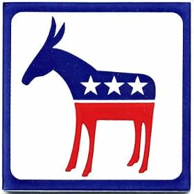 POLITICAL AND PATRIOTIC GIFTS-DEMOCRAT DONKEY CERAMIC WALL PLAQUE by Besheer Art Tile, Bedford, New Hampshire, U.S.A
