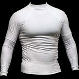 Grappling Rash Guard (small oval) - White Long Sleeve