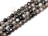 14mm Round Gemstone banded agate beads strand 15