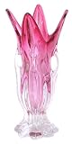 Murano Art Glass Cranberry Vase Footed C01