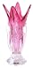 Murano Art Glass Cranberry Vase Footed C01