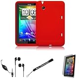 RED Cover Protective Slim Durable Silicon Skin Case for HTC Flyer 3G WiFi H ....