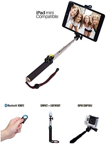 Selfie Stick CellfiePro(TM), Universal monopod for Smartphones Tablets GoPro iPad Mini. Detachable bluetooth remote. iOS Android & Windows compatible. Premium Light Aluminum Compact Durable(Champagne)