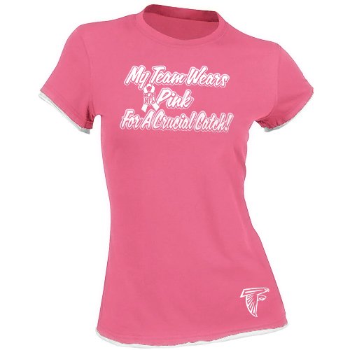 Atlanta Falcon Tee Shirt : Reebok Atlanta Falcons Ladies My Team Wears Pink Double Layer T-Shirt - Pink