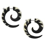 Organic Horn Fake 2G Plug - 30mm x 30mm - 16G Wire - Sold as a Pair