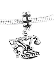Sterling Silver French Telephone Dangle Bead Charm
