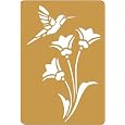 Darice Brass 3-1/4 Inch by 2-1/4 Inch Embossing Stencil, Bird and Flower