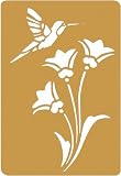 Darice Brass 3-1/4 Inch by 2-1/4 Inch Embossing Stencil, Bird and Flower