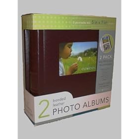 2 x Black Bonded Leather 7x5 Photo Albums - Hold 200 photos each!