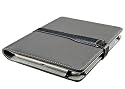 M-Edge Prodigy Genuine Leather Kindle Jacket with Hinge (Fits 6" Display, Latest Generation Kindle), Pebbled Grey w/ Black