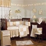 Creme Brulee - Six Piece Crib Set (quilt, bumper, sheet, dust ruffle, diaper stacker, valance)