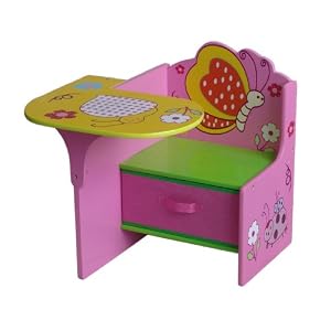 4Gr8 Kidz Pink Series Kids Wooden Chair Desk with Storage