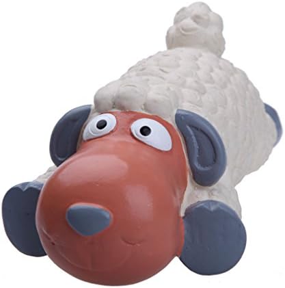 Qpet Pure &amp; Natural Pet Products Squeaky Sheep Latex Dog Toy, Size 9.6"x4.3"x3.9"