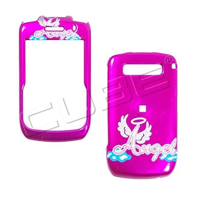Blackberry Curve/Javelin 8900 – GLITTER ANGEL on HOT PINK – Hard Case/Cover/Faceplate/Snap On/Housing