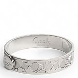 Coach Half Inch Bias Signature Hinged Bangle Bracelet 95243 Silver