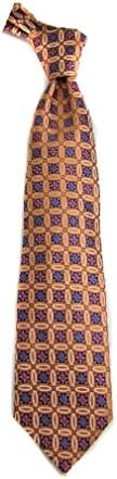 VS-7 - Mens Ultra Modern Tie and Hanky Set - Silk - Orange - Blue - Pink
