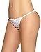 Laura SL105148W-M Womens G-String Thong Adjusts To Your Fit See Through Lace, White - Medium