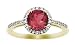 10k Yellow Gold, July Birthstone, Lab Created Ruby and Diamond Ring