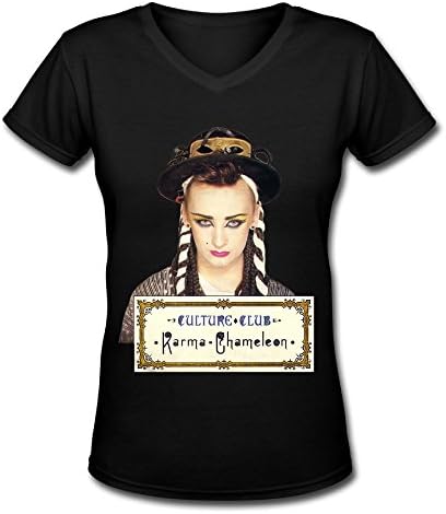 Lady Culture Club Karma Chameleon V Neck T Shirt Black