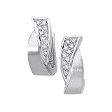 14K White Gold Diamond Hinged Earrings