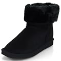 Damen flache Halbschaft Winterstiefel durchgehend gef�ttert MQ1136