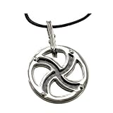316L Stainless Steel Pendant with circular shape and carbon fiber.