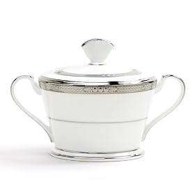 Noritake Chatelaine Platinum Sugar Bowl with Cover by Noritake