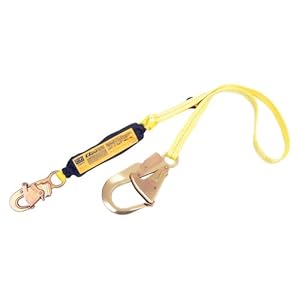 DBI/Sala 1240077 Shock Absorbing Web Lanyard with Rebar Hook, Gray