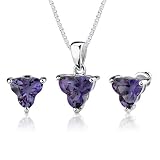 Ultimate Magic: 10.75 carat Tri Flower Cut Alexandrite Pendant Earring Set in Sterling Silver