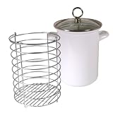 Review Calypso Basics 83300 / Calypso Basics 3-Quart Asparagus/Vegetable Pot with Porcelain Enamel on Steel, White