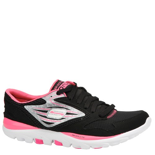 Skechers Women's GO Run Runner,Black/Hot Pink,5.5 M US