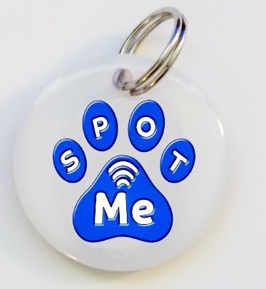 NEW HOT SPOTME TAG FOR ANDROID, LOST PET FINDER, BLUE DURABLE PERSONALIZED DOG AND CAT ID TAG, LIFETIME WARRANTY, SECURE AND ENKRYPTED SYSTEM, PET COLLAR TAG LOCATOR, AMERICAN TECHNOLOGY