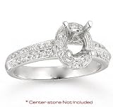 14k White Gold Side Stone Pave Diamond Engagement Ring 6.5 14k White Gold Side Stone Pave Diamond Engagement Ring 6.5