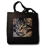 Cat Face Oil Painting - Black Tote Bag JUMBO 20w X 15h X 5d