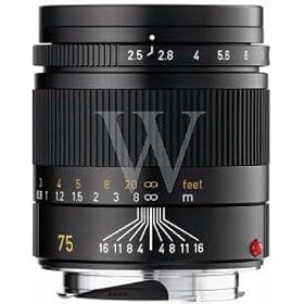 Leica 75mm f/2.5 Summarit-M, Telephoto Manual Focus Lens for M System, Black - USA