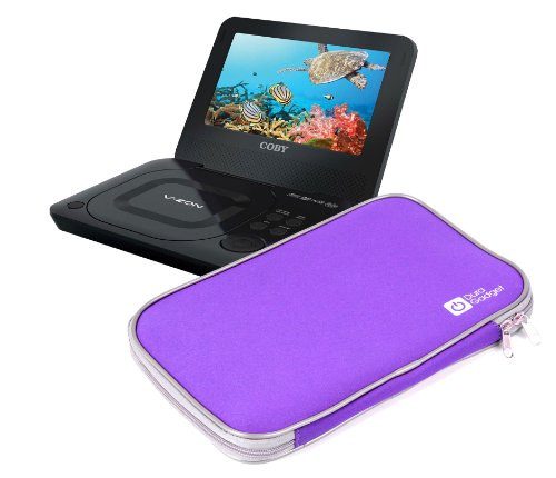 Stylish Lightweight Purple Portable DVD Player Case For Coby TF3DVD7019, TFDVD7009 & TFDVD7011