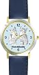 Tabby Kittens (SC) CAT - WATCHBUDDY&reg; DESIGNER DELUXE TWO-TONE THEME WATCH - Arabic Numbers-AQUA MARINE STYLE - Pale Blue Dial with Blue Leather Strap-Women's Size-Small