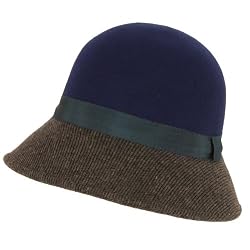 Royal Blue Top Ladies Premium Wool Felt Contrast Cloche Bucket Bell Shape From San Deigo Hat Co.