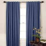 Blackout Pole Top or Back Tab Curtain Panel Set, 96 in set, Indigo