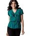 AGB Blouse, Short Sleeve Ruffle V-Neck
