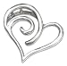 Sterling Silver Open Heart Slide Pendant with Swirls