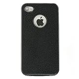 Premium Black TPU Flexi Soft Gel Skin for Apple iPhone4, 4th Generation, 4th Gen - Black Rough Back