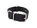 Shark Straps - Black 4-ring Watch Strap with Brushed Stainless Steel Buckles - Multiple Sizes