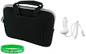 Non-OEM Amazon Kindle DX 9.7 Tote Neorpene Sleeve Case with Car Charger - Black