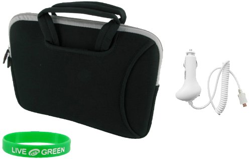 Non-OEM Amazon Kindle DX 9.7 Tote Neorpene Sleeve Case with Car Charger - Black Image Non-OEM Amazon Kindle DX 9.7 Tote Neorpene Sleeve Case with Car Charger - Black