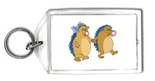 Keychain with body, individuals, individual, couple, humans, person, human, persons, romance, people, animal, porcupine, love