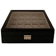 Watch Box Storage for 20 Watches Black Lacquer Finish Inlaid Top